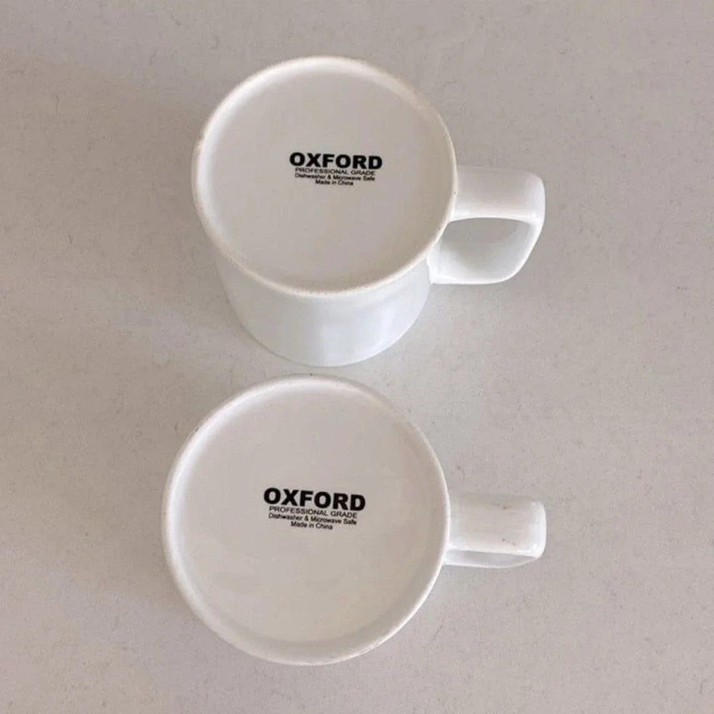 OXFORD White Classic Mug Set - 340cc (Set of 2)